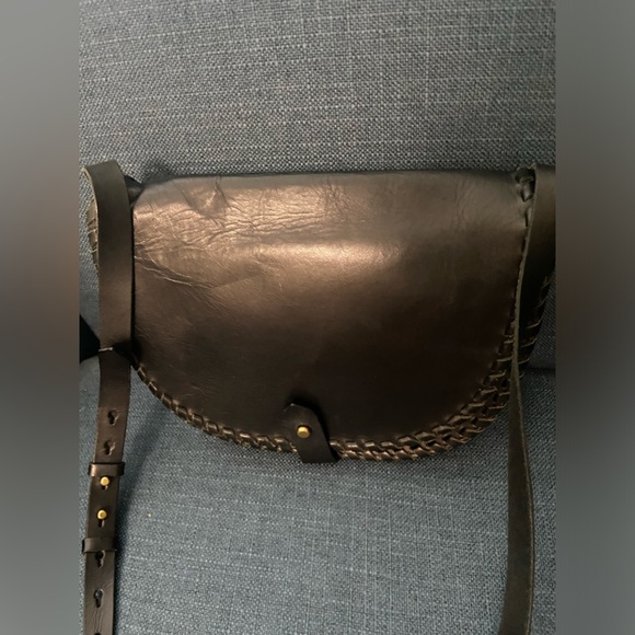 Madewell Black Leather Transport Saddle Crossbody Bag Shoulder Purse - Picture 2 of 16